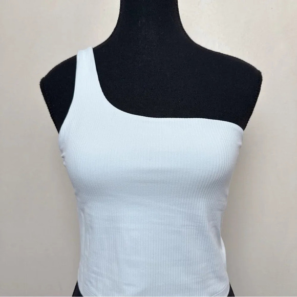 Lululemon Womens 8 Ribbed Nulu Asymmetrical Yoga Tank Top Sheer Blue - Picture 3 of 10